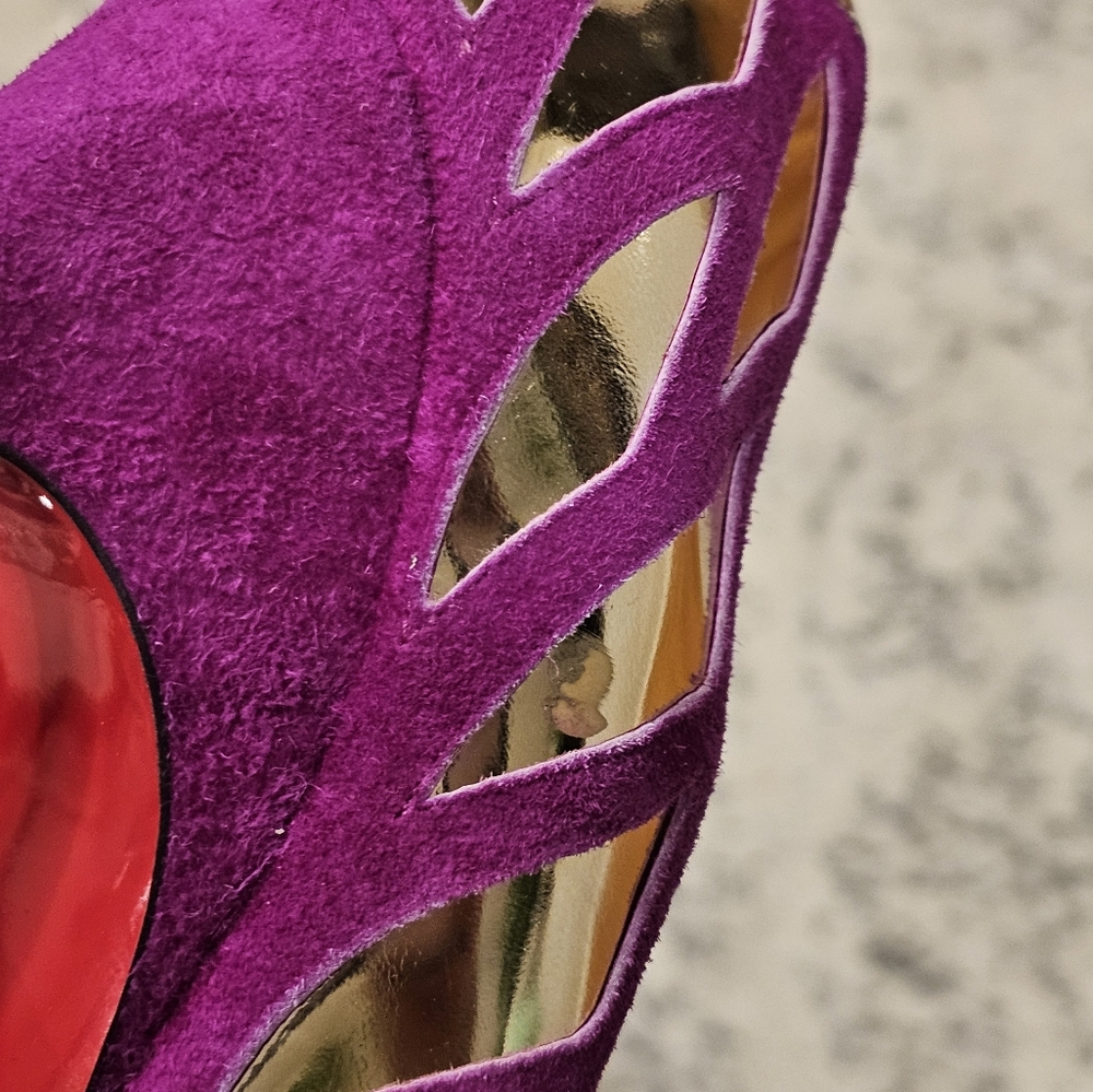 New Christian Louboutin Pumps Purple Stiletto Heels In Size 37 - Picture 6 of 11